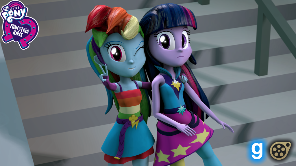 Fall Formal Rainbow Dash and Rainbow Rocks Twilight Sparkle [EqG]